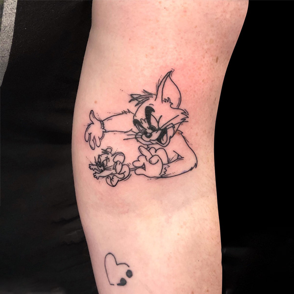 Tattoo hoạt hình tom and jerry
