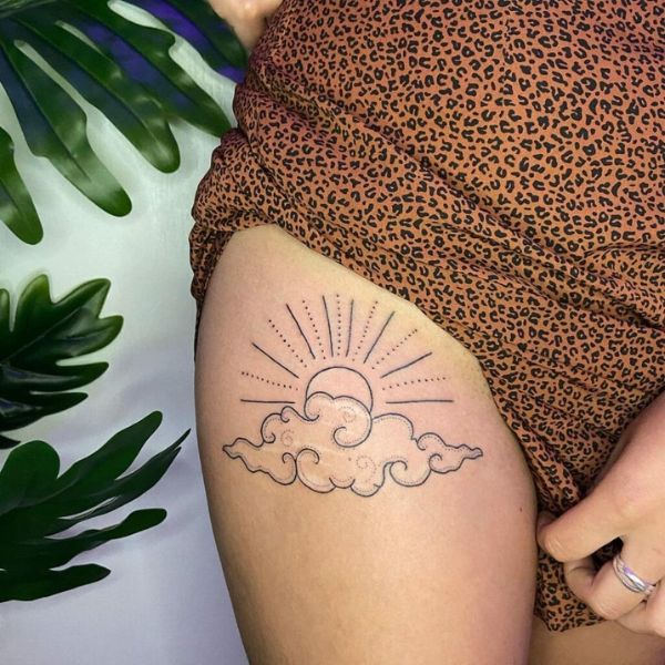 Tattoo mây đùi đẹp