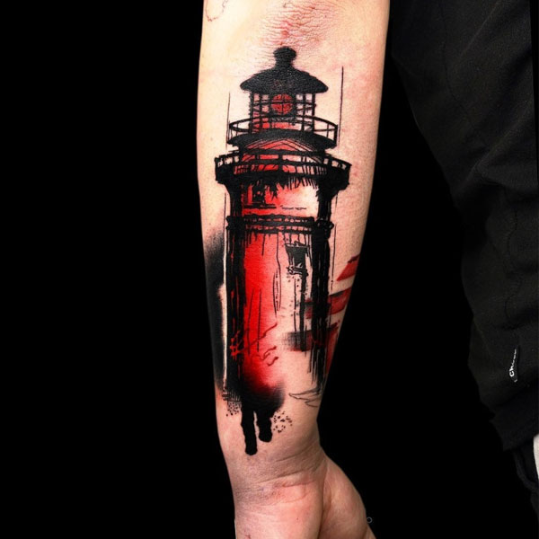Tattoo ngọn hải đăng cho nam chất