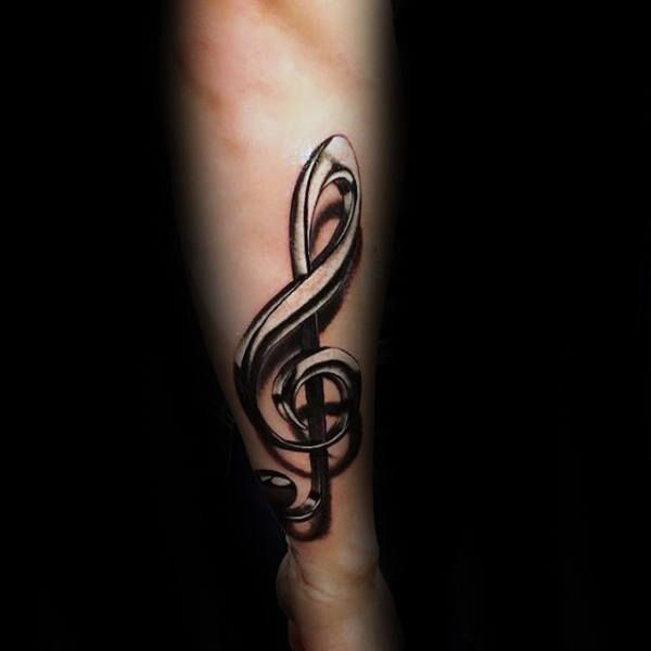 Tattoo nốt nhạc cánh tay chất