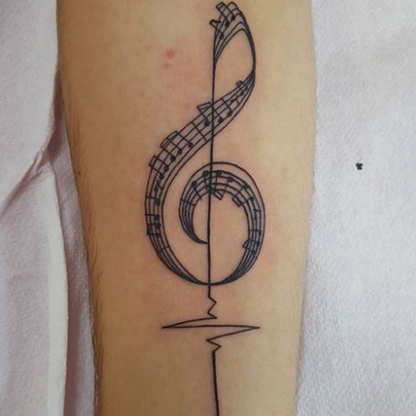 tattoo nốt nhạc ở tay
