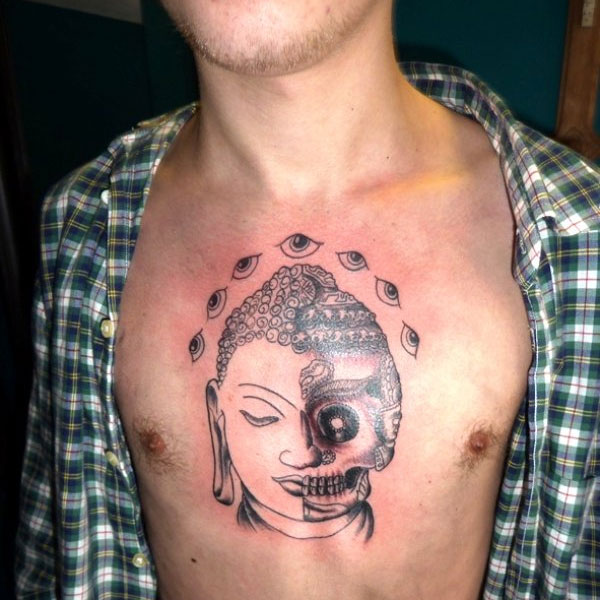Tattoo phật quỷ đẹp ở ngực