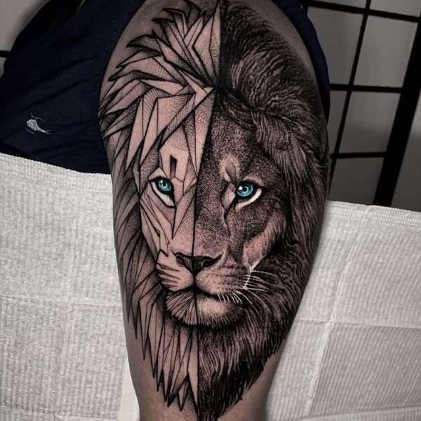 Tattoo phong thủy sư tử đẹp