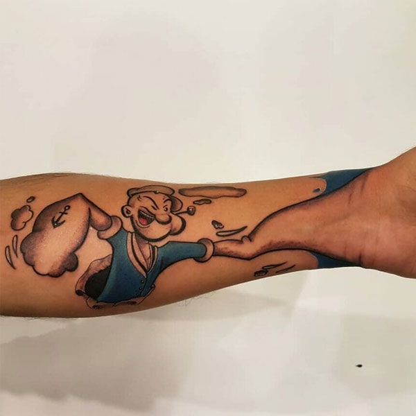 Tattoo popeye cánh tay chất