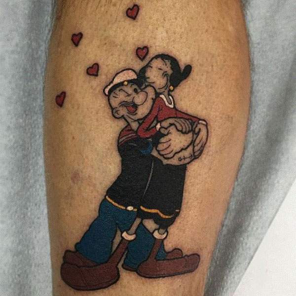 Tattoo popeye tình cảm 