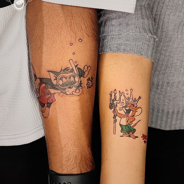 Tattoo tom and jerry cặp đôi đẹp