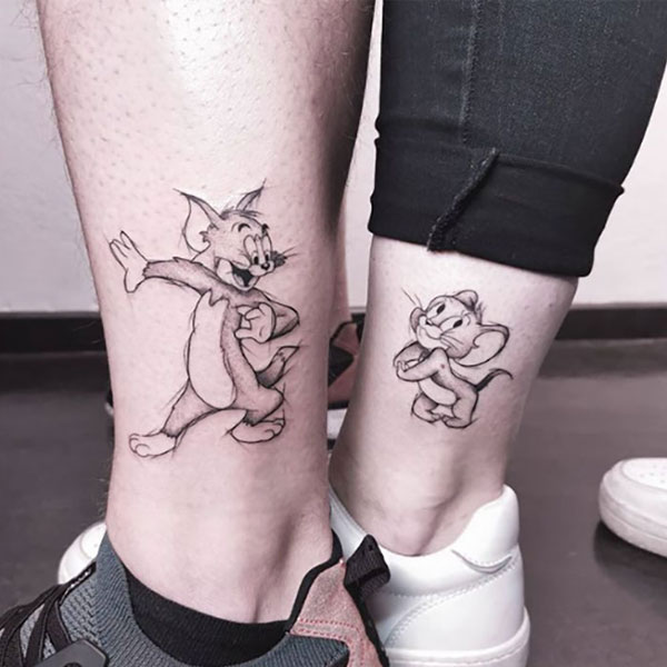 Tattoo tom and jerry cặp đôi