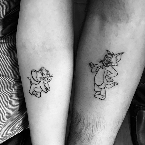 Tattoo tom and jerry cặp