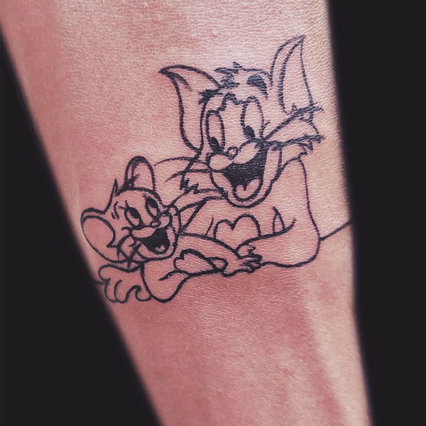 Tattoo tom and jerry đơn giản