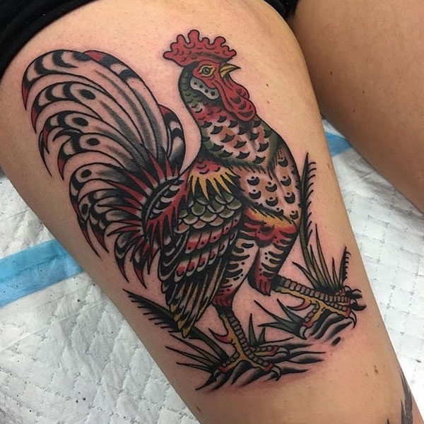 Tattoo con gà chọi