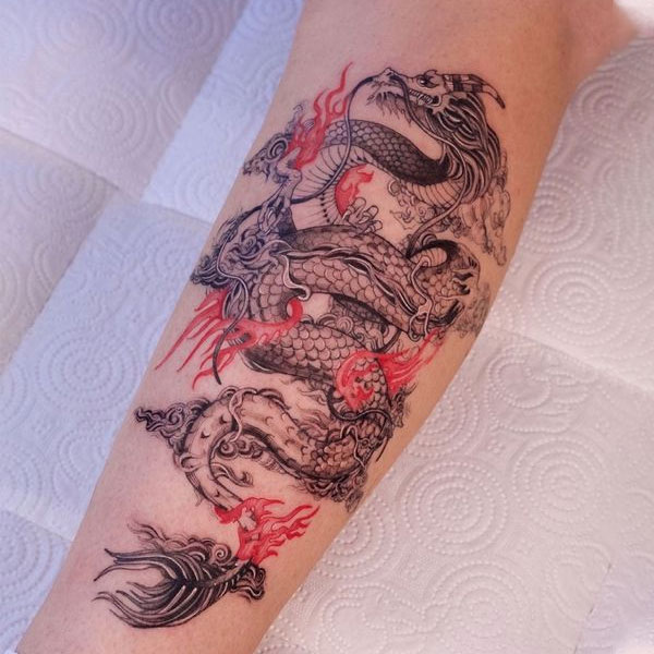 Tattoo châu á con rồng