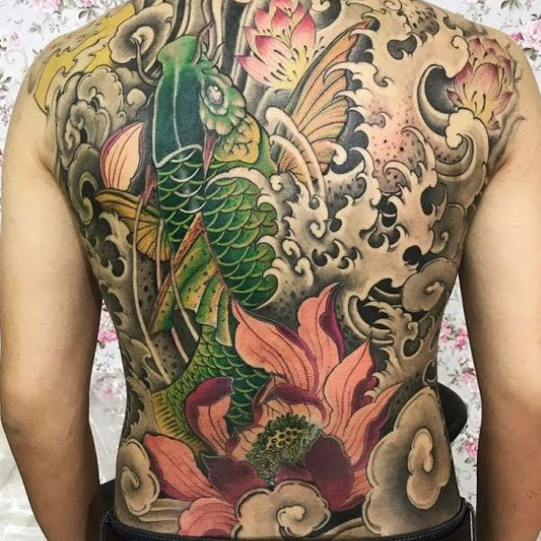 Tattoo châu á full lưng đẹp