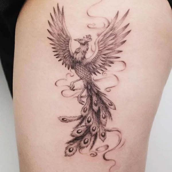 Tattoo châu á phượng hoàng