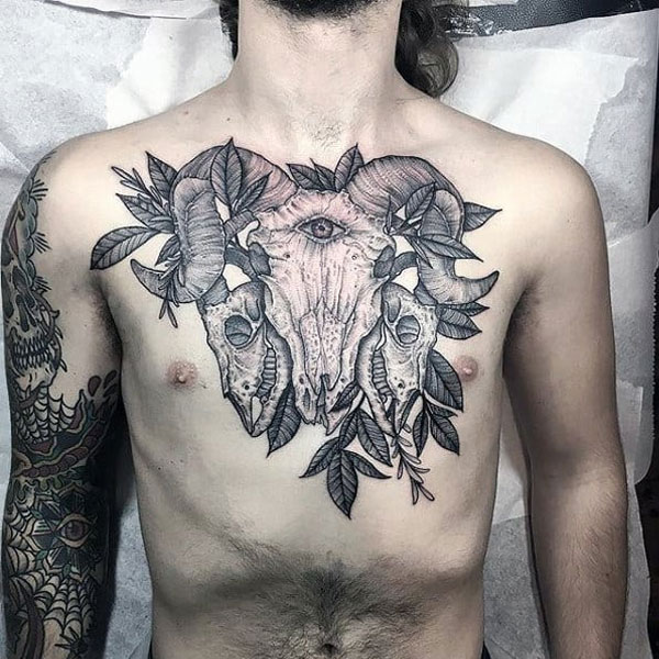 Tattoo con dê ở ngực đẹp