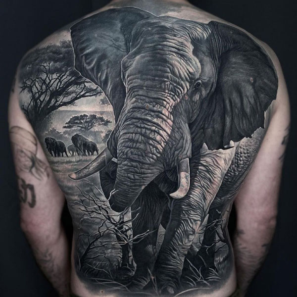 Tattoo con voi kín lưng