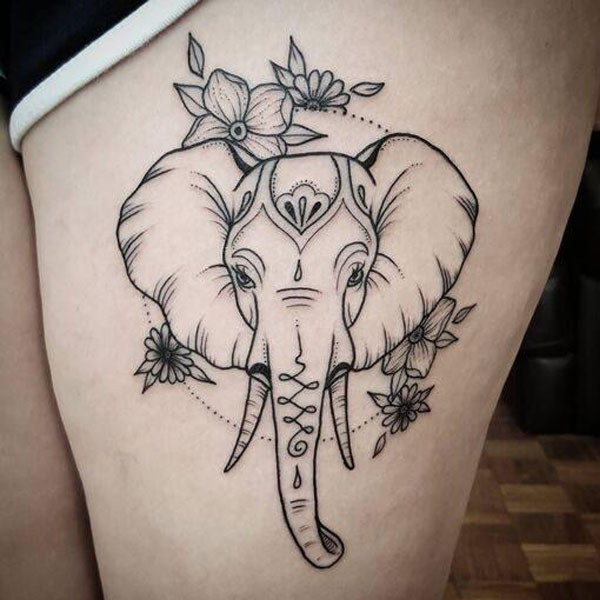 Tattoo con voi ở đùi đẹp