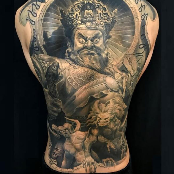 Tattoo tứ đại thiên vương kín lưng