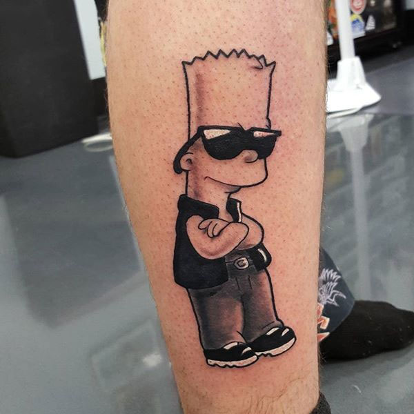 Hình xăm Bart Simpson biểu tượng của 1 cậu trai hư  Rio Studio