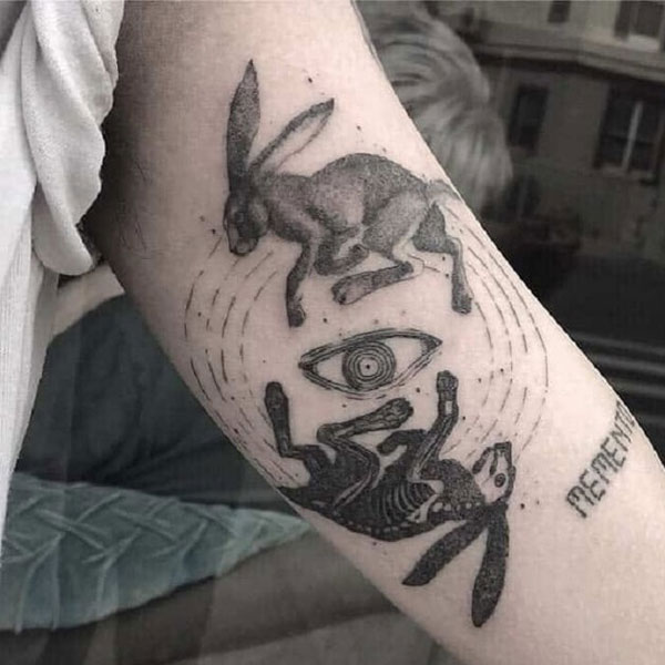 Tattoo 2 con thỏ bắp tay đẹp