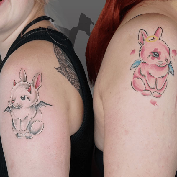 Tattoo 2 con thỏ cặp