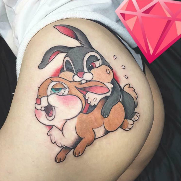Tattoo con thỏ chất