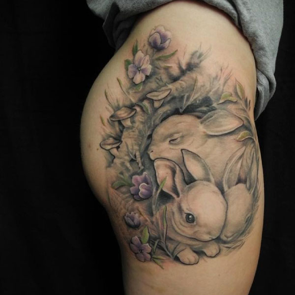 Tattoo 2 con thỏ cực đẹp cho nữ