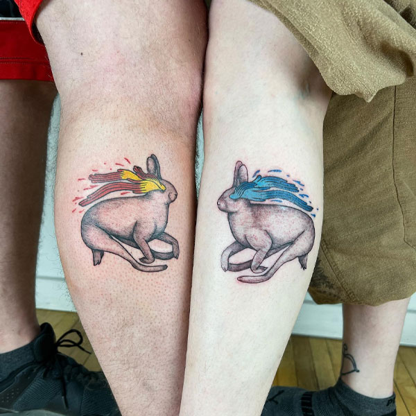 Tattoo 2 con thỏ đôi siêu đẹp