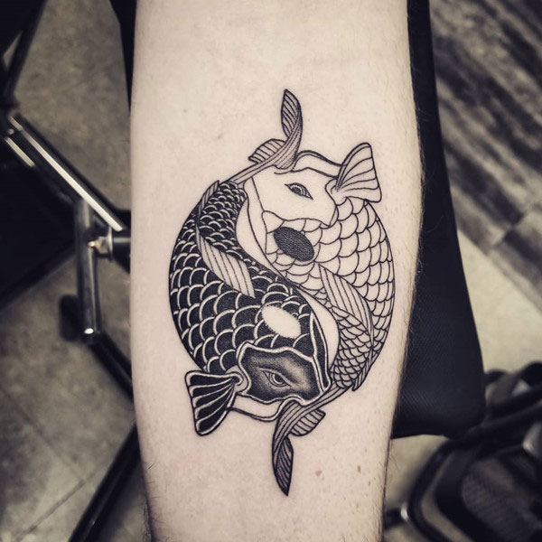 Tattoo âm dương cá chép đẹp