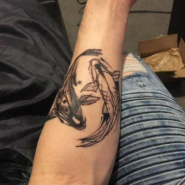 Tattoo âm dương cá đẹp