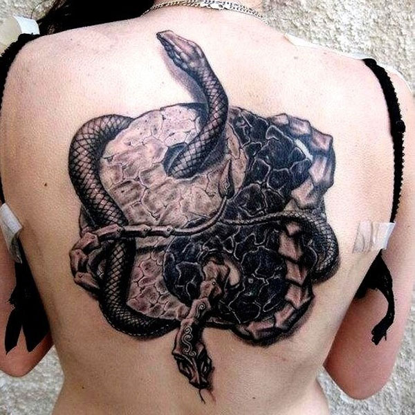 Tattoo âm dương rắn siêu đẹp