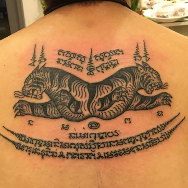 Tattoo bùa thái song hổ
