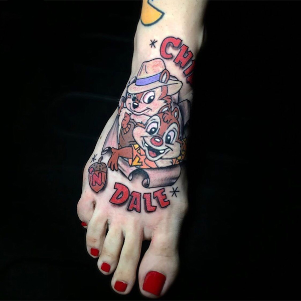 Tattoo chip và dale bàn chân đẹp