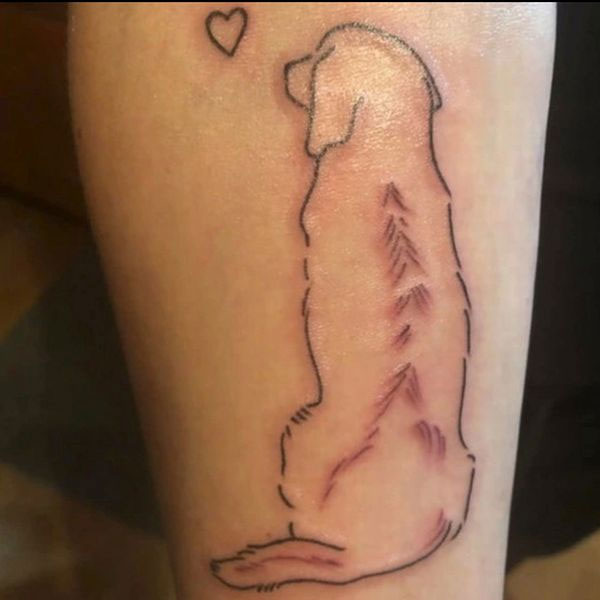 Tattoo con chó ở chân