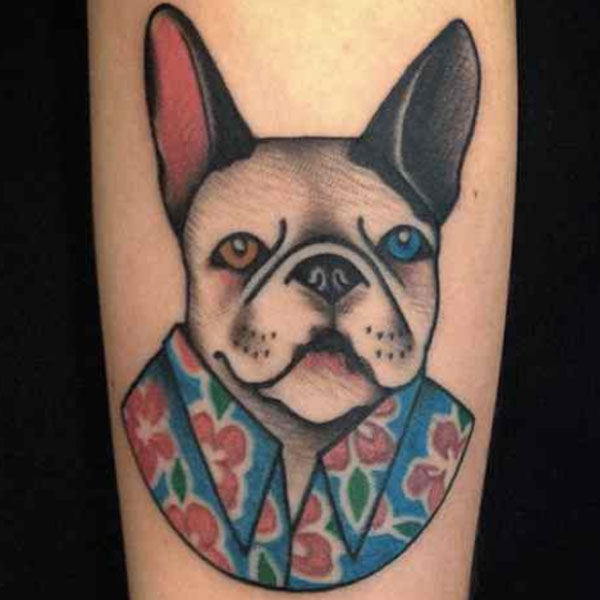 Tattoo con chó pit bull