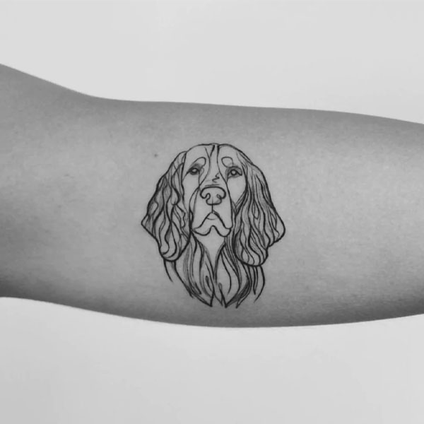 Tattoo con chó tóc dài
