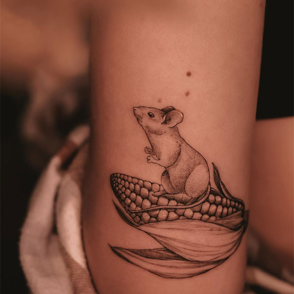 Tattoo con chuột 3d con cute