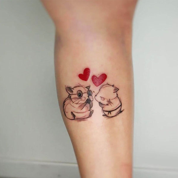 Tattoo con chuột cặp đôi