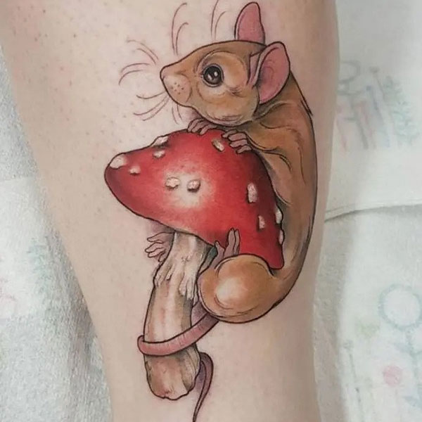 Tattoo con chuột cute