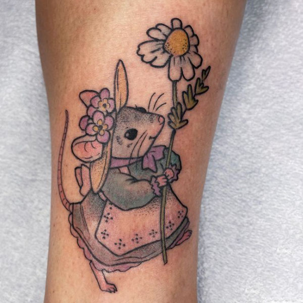 Tattoo con chuột siêu cute