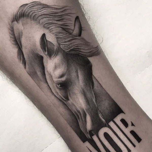 Tattoo con cái ngựa 3d