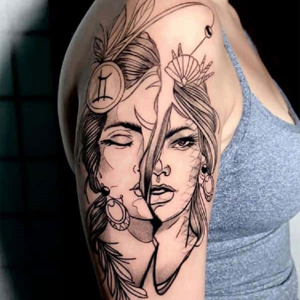 Tattoo cung song tử đẹp dành cho nữ