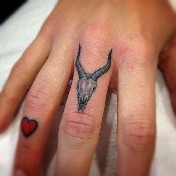 Tattoo cung bạch dương ngón tay