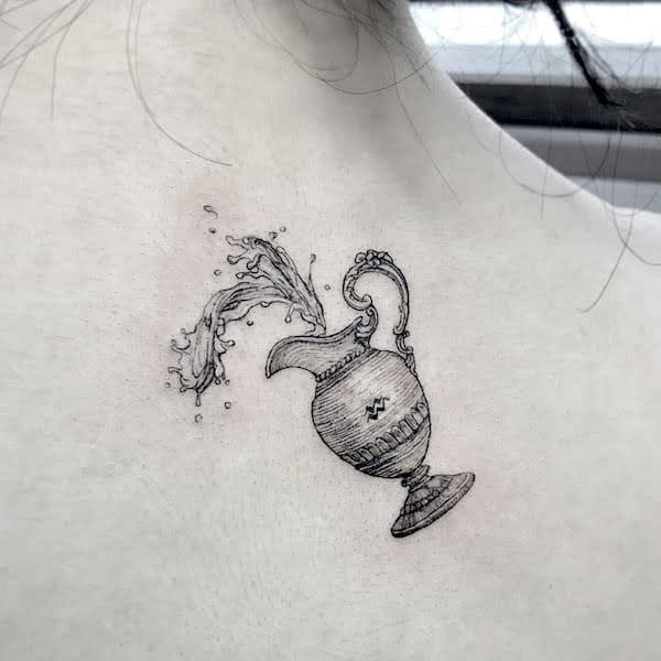 Tattoo cung bảo bình mini đẹp