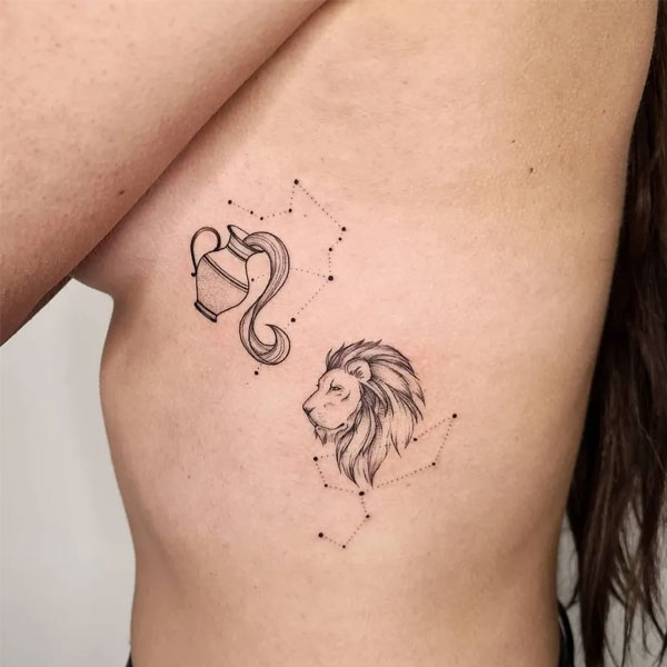 Tattoo cung hoàng đọa sư tử