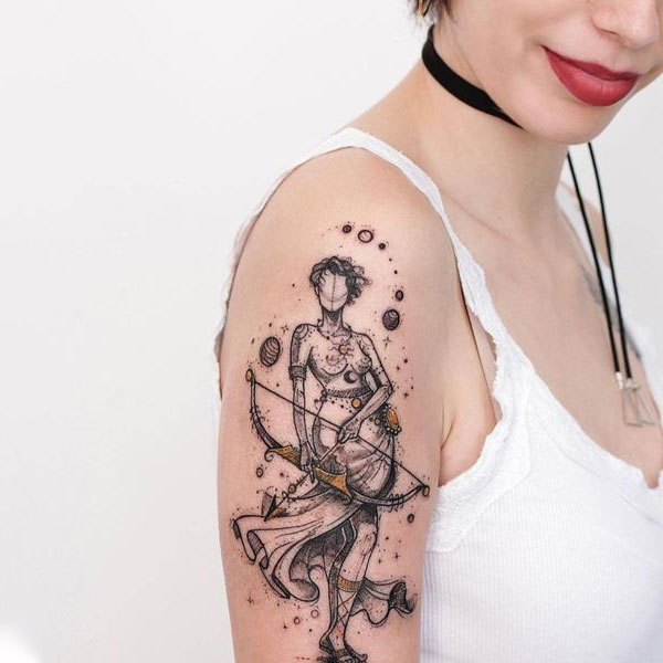 Tattoo cung nhân mã nữ