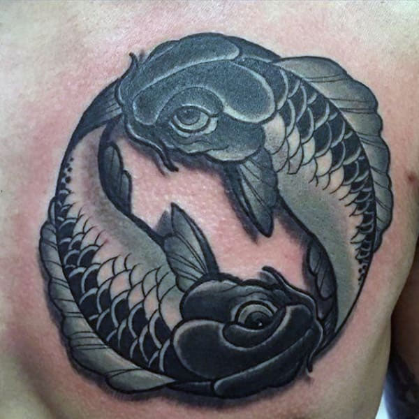 Tattoo cung song ngư đen