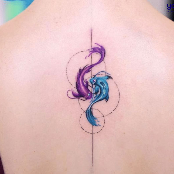 Tattoo cung song ngư lưng đẹp