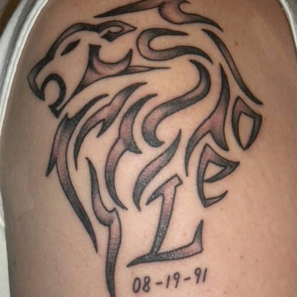 Tattoo cung sư tử bắp tay đẹp