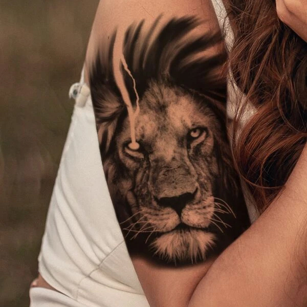 Tattoo cung sư tử bắp tay siêu đẹp