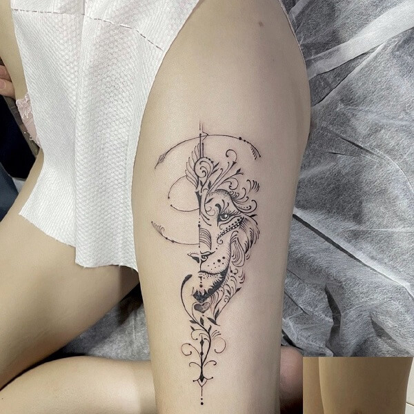 Tattoo cung sư tử đẹp cho nữ